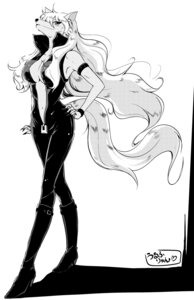 Rating: Safe Score: 0 Tags: anthro biped bodysuit boots breasts canid canine canis clothing crossgender e621 female footwear hand_on_hip hi_res high_heeled_boots high_heels looking_at_viewer mammal mitsuki_(mitsukitei) monochrome mythological_canine mythological_creature mythology pretty_cure shoes simple_background skinsuit smile_pretty_cure solo tail tight_clothing werecanid werecanine werecreature werewolf white_background wolf wolfrun User: bunchy7s