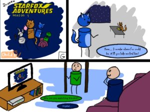 Rating: Safe Score: 0 Tags: 4:3 ambiguous_gender anthro blue_body blue_fur blue_hair canid canine comic e621 english_text fox fox_mccloud fur hair krystal_(star_fox) mammal nintendo star_fox tail television_show text unknown_artist white_body white_fur User: bunchy7s