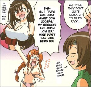 Rating: Questionable Score: 0 Tags: 3girls aerith_gainsborough angry bare_shoulders big_breast_humiliation big_breasts blush braid breast_envy breast_lift breast_press breast_rest breast_size_talk breasts brown_eyes brown_hair cleavage closed_eyes comic earrings english female final_fantasy final_fantasy_vii fingerless_gloves gloves green_eyes hair_ribbon hard_translated human insult jewelry long_hair ookura_kazuya open_mouth panties pointing ribbon rule34 short_hair size_talk sleeveless sleeveless_turtleneck speech_bubble straight_hair sweatdrop text tifa_lockhart topless translated turtleneck underwear yuffie_kisaragi User: bunchy7s