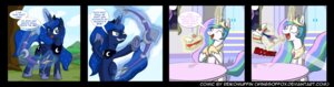 Rating: Safe Score: 0 Tags: arrow_(weapon) blue_body blue_eyes blue_feathers blue_hair bow_(weapon) cake comic crown dessert duo e621 eating english_text equid equine feathered_wings feathers female feral food friendship_is_magic hair hasbro headgear hi_res horn mammal multicolored_hair my_little_pony mythological_creature mythological_equine mythology pink_eyes princess_celestia_(mlp) princess_luna_(mlp) quadruped ranged_weapon reikomuffin tail text url weapon white_body white_feathers winged_unicorn wings User: bunchy7s