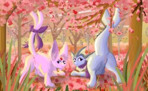 Rating: Explicit Score: 0 Tags: anus aquatic big_ears black_nose blue_body butt canid canine cherry_blossom duo e621 eeveelution espeon espyria female feral fish_tail flower fluffy fuegodelalma fur generation_1_pokemon generation_2_pokemon genitals grass looking_at_viewer looking_back mammal nintendo outside pawpads paws pink_body pink_eyes pink_fur plant pokemon pokemon_(species) presenting presenting_hindquarters presenting_vulva prunus_(flower) raised_tail ribbons scarf tail takara tree vaporeon vulva User: bunchy7s