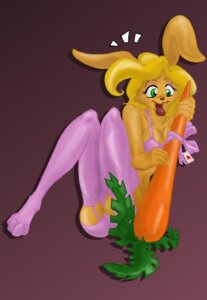 Rating: Questionable Score: 0 Tags: 2013 anthro blonde_hair breasts brown_body brown_fur camel_toe carrot cleavage clothed clothing e621 female food fuf fur green_eyes hair heart_symbol hi_res lagomorph legwear leporid mammal plant rabbit simple_background solo stockings tongue tongue_out vegetable User: bunchy7s
