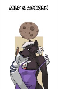 Rating: Questionable Score: 0 Tags: ambiguous_gender anthro apron apron_only areola areola_slip big_breasts black_areola blue_hair breasts clothed clothing comic cookie cover cover_art cover_page dark_areola domestic_cat duo e621 felid feline felis female food fur hair hi_res leanne_summers licking mammal mature_anthro mature_female mephitid milf_&_cookies mostly_nude mother_(lore) parent_(lore) ritts skunk tongue tongue_out underwear User: bunchy7s