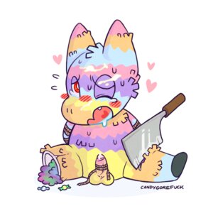 Rating: Explicit Score: 0 Tags: amputee animate_inanimate balls blush bodily_fluids bound candy candy_gore candygorefuck cleaver_(knife) cum cum_on_face cutlery dessert disability dismemberment e621 english_text erection food food_gore genital_fluids genitals gore heart_symbol kitchen_knife kitchen_utensils knife living_pinata looking_at_viewer low_res male multicolored_body nude one_eye_closed open_mouth penis pinata profanity red_eyes rope saliva simple_background sitting solo submissive submissive_male text tools white_background young User: bunchy7s
