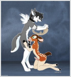 Rating: Explicit Score: 0 Tags: 2010 anthro anthro_on_anthro autumn_(autumndeer) autumndeer black_border blue_background bodily_fluids border canid canine canis cervine cum deer digital_media_(artwork) duo e621 erection fallow_deer fellatio genital_fluids genitals hooves interspecies knot male male/male male_penetrated male_penetrating male_penetrating_male mammal neash nude oral oral_penetration penetration penile penis predator/prey sex simple_background tail textured_background wolf User: bunchy7s