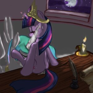 Rating: Explicit Score: 0 Tags: 1:1 2012 bloodkiaser923 blush bodily_fluids candle crown cunnilingus cutie_mark detailed_background duo e621 equid equine eyes_closed feathered_wings feathers female female/female feral feral_on_feral friendship_is_magic fur furniture genital_fluids hair hasbro headgear hi_res horn inside loose_feather mammal moon multicolored_hair my_little_pony mythological_creature mythological_equine mythology night oral princess princess_celestia_(mlp) purple_body purple_fur purple_hair quill royalty scroll sex sitting star sweat table tail twilight_sparkle_(mlp) two_tone_hair unicorn vaginal vaginal_fluids wet winged_unicorn wings User: bunchy7s