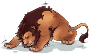 Rating: Questionable Score: 0 Tags: bodily_fluids digitigrade e621 felid feral kuma lion male mammal pantherine quadruped simple_background solo sweat tail tail_tuft transformation tuft white_background User: bunchy7s