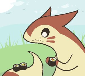 Rating: Safe Score: 0 Tags: 2012 aliasing ambiguous_gender cloud digital_media_(artwork) e621 food furret generation_2_pokemon hidden_mudkip long_tail low_res mammal mustelid nintendo om_nom_nom outside pokemon pokemon_(species) sky solo sushi tail User: bunchy7s