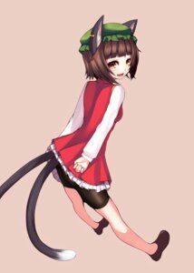 Rating: Safe Score: 0 Tags: animal_humanoid bangs bottomwear brown_hair cat_humanoid cat_tail chen_(touhou) clothing e621 ear_piercing fangs felid felid_humanoid feline feline_humanoid female hair hat headgear headwear hi_res humanoid jewelry looking_at_viewer mammal mammal_humanoid multi_tail orange_eyes piercing ponkotsu_(ayarosu) short_hair shorts simple_background solo spandex spandex_shorts tail teeth tight_bottomwear tight_clothing tight_shorts touhou User: bunchy7s