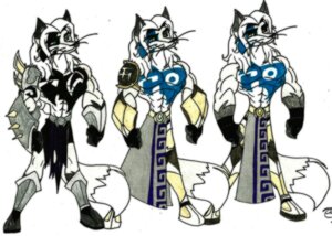 Rating: Safe Score: 0 Tags: anthro armor canid canine e621 fox group hi_res male mammal multiple_versions toddrogue69 todoxas User: bunchy7s