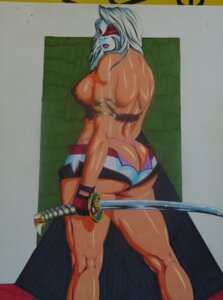 Rating: Questionable Score: 0 Tags: 1girls ass breasts female fingerless_gloves gostspkr huge_ass katana looking_back makeup plump pose rule34 short_shorts sideboob solo standing sword thong weapon wide_hips User: bunchy7s