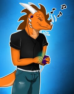 Rating: Safe Score: 0 Tags: anthro biped blue_background bottomwear clothed clothing denim denim_bottomwear denim_clothing denxx dragon e621 electronics horn jeans listening_to_music male music mythological_creature mythological_scalie mythology orange_body orange_scales pants portable_music_player scales scalie shirt simple_background solo song standing tail topwear User: bunchy7s