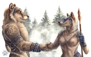 Rating: Questionable Score: 0 Tags: aednat_(heat) anthro blotch bodypaint breasts bronze_weapon canid canine canis celt celtic drust_(heat) duo e621 eye_contact facial_paint female fur gesture handshake looking_at_another male mammal markings melee_weapon outside paint pict pictish polearm snow spear spiral tattoo tribal weapon woad wolf wrist_grab User: bunchy7s