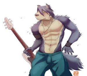 Rating: Safe Score: 0 Tags: 2013 abs anthro biceps big_muscles biped bottomwear bulge canid canine canis chest_tuft clothed clothing cuson dog_tags domestic_dog e621 electric_guitar fur guitar hair husky jewelry kouya_aotsuki male mammal morenatsu muscular muscular_anthro muscular_male musical_instrument necklace nipples nordic_sled_dog pants pecs plucked_string_instrument pose simple_background solo spitz standing string_instrument topless tuft yellow_eyes User: bunchy7s