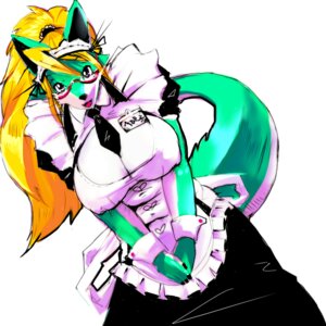 Rating: Safe Score: 0 Tags: 1:1 accessory anthro big_breasts biped black_necktie blonde_hair breasts canid canine cleavage cleavage_cutout clothed clothing countershading cuffs_(clothing) cutout e621 eyewear female fox fur glasses green_body green_fur hair hebiko japanese_text maid_uniform mammal name_tag necktie nipple_outline open_mouth ponytail sasamix simple_background solo standing tail text uniform white_background white_body white_countershading User: bunchy7s