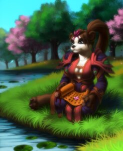 Rating: Safe Score: 0 Tags: 2013 anthro bear blizzard_entertainment breasts brown_hair cleavage clothed clothing detailed_background e621 ella_(warcraft) female forest hair hyhlion mammal nature outside pandaren plant river scenery scroll solo tree warcraft User: bunchy7s