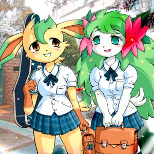 Rating: Safe Score: 0 Tags: 1:1 adolescent anthro anthrofied asian_clothing bow_(feature) bow_in_front clothing digital_media_(artwork) duo e621 east_asian_clothing eeveelution elemental_creature female flora_fauna flower flower_(anatomy) g-sun generation_4_pokemon head_flower japanese_clothing japanese_school_uniform land_forme_shaymin leaf leaf_hair leafeon legendary_pokemon mixed_media nintendo oekaki photo_background photography_(artwork) plant plant_hair pokemon pokemon_(species) pokemorph pseudo_hair school_uniform serafuku shaymin string_bow toony uniform young young_anthro User: bunchy7s