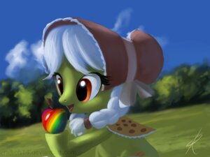 Rating: Safe Score: 0 Tags: 4:3 apple bonnet clothing cloud cutie_mark e621 earth_pony equid equine female feral field food friendship_is_magic fruit granny_smith_(mlp) grass hair hasbro headgear headwear horse mammal my_little_pony orange_eyes outside pigtails plant pony raikoh-illust rainbow sky smile solo tree unavailable_at_source white_hair wood zap_apple User: bunchy7s
