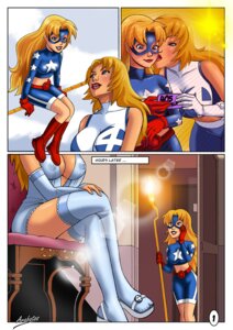 Rating: Explicit Score: 0 Tags: 2girls 3_panel_comic 5:7 arabatos artist_name bare_midriff courtney_whitmore crossed_legs crossover dc dc_comics fantastic_four female female_only hand_on_cheek human human_only invisible_woman justice_society_of_america kiss_on_cheek kissing marvel marvel_comics multiple_females multiple_girls no_dialogue open_door page_1 page_number phone rule34 sitting sitting_on_chair stargirl sue_storm unseen_female_face User: bunchy7s
