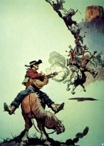 Rating: Safe Score: 0 Tags: acoustic_guitar ambiguous_gender clothing cowboy e621 equid equine feral frank_frazetta galloping group guitar gun hat headgear headwear hi_res holding_gun holding_object holding_ranged_weapon holding_weapon horse human humor male mammal musical_instrument native_american oil_painting_(artwork) painting_(artwork) plucked_string_instrument ranged_weapon retro riding shooting straddling string_instrument tongue traditional_media_(artwork) traditional_painting_(artwork) vintage weapon western wild_west User: bunchy7s