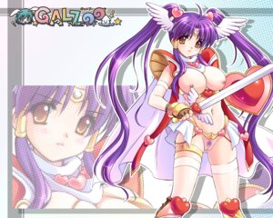 Rating: Explicit Score: 0 Tags: armor blush breasts cape elbow_gloves female garter long_hair no_panties purple_hair rule34 sword thighhighs tied_hair twintails weapon wings User: bunchy7s