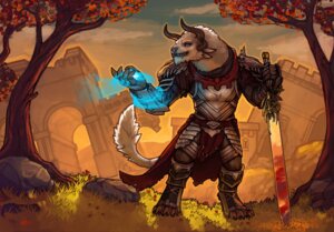 Rating: Safe Score: 0 Tags: 2013 ancora_softpaw_(fuzzikayu) anthro armor biped blue_eyes charr detailed_background e621 fangs felid guild_wars horn magic magic_user male mammal melee_weapon multi_ear snowskau solo standing sword teeth weapon User: bunchy7s