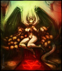 Rating: Questionable Score: 0 Tags: 2012 angel big_breasts bone bra breasts butt cavern clothed clothing crossgender dark demon digital_media_(artwork) e621 fallen_angel female glowing hell horn inverted_pentacle lilith_(neurodyne) looking_at_viewer macabre magic magic_circle membrane_(anatomy) membranous_wings navel neurodyne not_furry occult_symbol panties pentacle pentagram satan satanism simple_background sketch skimpy skull solo symbol tail underwear wide_hips wings User: bunchy7s