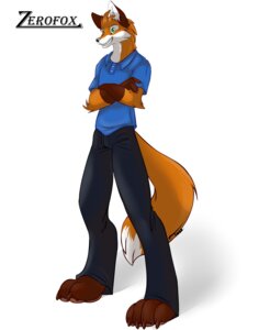 Rating: Safe Score: 0 Tags: anthro bottomwear canid canine character_name clothed clothing collared_shirt denim denim_bottomwear denim_clothing dipstick_tail e621 fox fully_clothed fur green_eyes happy hi_res jeans male mammal markings orange_body orange_fur pants paws polo_shirt shirt smile smirk solo tail tail_markings tassy_(artist) text topwear zerofox User: bunchy7s