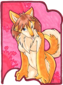 Rating: Questionable Score: 0 Tags: 2009 anthro blue_eyes breasts brown_hair canid canine chest_tuft e621 female fox fur hair mammal pmoss solo tail tongue tuft User: bunchy7s
