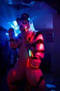 Rating: Safe Score: 0 Tags: 2010 anthro clothing costume duo e621 eyewear felid fursuit glowstick goggles grandfathered_content male mammal pantherine photography_(artwork) rave real stripes tiger unknown_artist zakari User: bunchy7s