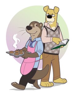 Rating: Safe Score: 0 Tags: 2013 4:5 anthro canid canine canis circles_(comic) domestic_dog douglas_pope duo e621 eclipticafusion eyewear full-length_portrait glasses male mammal mustelid otter paul_mayhew plantigrade portrait tail User: bunchy7s