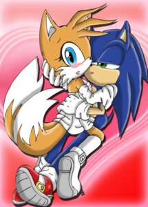 Rating: Safe Score: 0 Tags: 2_tails 5_fingers absurd_res anthro anthro_on_anthro big_eyes big_head blue_body blue_eyes blue_fur blush canid canine clothing crossgender cuddling duo e621 eulipotyphlan female fingers footwear fox fur gloves green_eyes handwear hedgehog hi_res hug interspecies male male/female mammal miles_prower mtf_crossgender multi_tail open_mouth sega shoes sonic_the_hedgehog sonic_the_hedgehog_(series) tail toony unknown_artist User: bunchy7s
