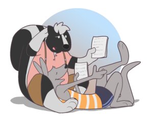 Rating: Safe Score: 0 Tags: 2013 3_toes 4_fingers 5:4 anthro barefoot black_body black_fur bottomwear circles_(comic) clothed clothing collared_shirt duo e621 eclipticafusion eyes_closed feet fingers flat_colors fully_clothed fur gloves_(marking) grey_body grey_fur grey_hair hair hand_behind_head holding_object kangaroo leg_markings long_ears lying macropod male mammal markings marsupial martin_miller mephitid on_back open_mouth open_smile overweight paper polo_shirt raised_leg shirt short_hair shorts side_view sitting skunk smile socks_(marking) striped_markings striped_tail stripes suspenders tail tail_markings tank_top taylor_dooley toes toony topwear User: bunchy7s