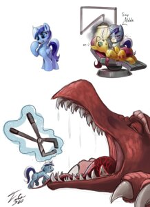 Rating: Safe Score: 0 Tags: 2013 blue_eyes blue_hair bodily_fluids chair cutie_mark dentist dentist_chair dragon e621 equid equine eyes_closed fangs feathered_wings feathers female feral fluttershy_(mlp) friendship_is_magic furniture glowing group hair hasbro hi_res horn imminent_vore levitation magic mammal mask minuette_(mlp) multicolored_hair my_little_pony mythological_creature mythological_equine mythological_scalie mythology open_mouth pegasus pincers pink_hair saliva scalie sharp_teeth simple_background sparkles teeth tongue toothache tsitra360 two_tone_hair unicorn white_background white_hair wings yellow_body yellow_feathers User: bunchy7s