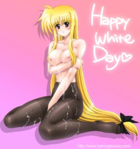 Rating: Questionable Score: 0 Tags: blonde_hair blush bow breast_hold breasts cum fate_testarossa female kamogawa_tanuki long_hair low-tied_long_hair lyrical_nanoha mahou_shoujo_lyrical_nanoha mahou_shoujo_lyrical_nanoha_strikers no_panties pantyhose red_eyes rule34 topless very_long_hair white_day User: bunchy7s