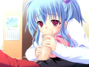 Rating: Explicit Score: 0 Tags: blue_hair blush calendar_(object) censored cute fellatio female game_cg hair_ornament handjob inside kuonji_mao long_sleeves male oohama_akihito oral penis playing_penis_like_flute red_eyes room rule34 sortieange_mahou_club source_request sweatdrop two-handed_handjob User: bunchy7s