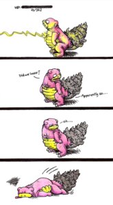 Rating: Safe Score: 0 Tags: ambiguous_gender chewbaccabigsis comic delayed_reaction e621 english_text fainting generation_1_pokemon humor nintendo pink_body pokemon pokemon_(species) shellder shellder_(slowbro) simple_background slowbro text tongue tongue_out white_background User: bunchy7s
