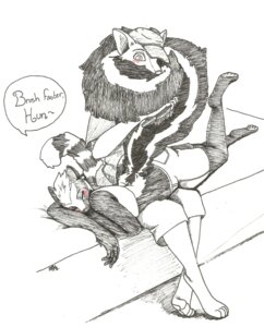 Rating: Safe Score: 0 Tags: absurd_res ambiguous_gender anthro blush brush brushing brushing_fur brushing_tail caudle_(fursona) clothing coiling duo e621 euplerid female flirting fluffy fluffy_tail fur greyscale hi_res long_tail mammal markings mephitid monochrome personal_grooming prehensile_tail ring-tailed_vontsira safiirriskovat skunk social_grooming spot_color striped_markings striped_tail stripes tail tail_coil tail_markings tail_seduction tail_wrapping teasing vontsira yuki_(caudle) User: bunchy7s
