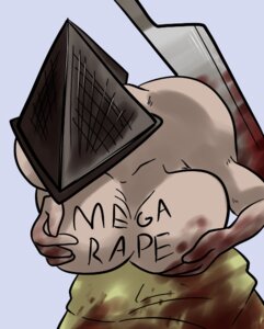 Rating: Questionable Score: 0 Tags: big_breasts blood bodily_fluids breasts clothed clothing crossgender e621 female for_a_head great_knife_(silent_hill) hand_on_breast holding_breast humanoid konami mammal mega_milk meme monster monstrous_humanoid mtf_crossgender nightmare_fuel not_furry object_head pyramid_head silent_hill solo topless unknown_artist weapon User: bunchy7s