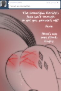 Rating: Explicit Score: 0 Tags: bdsm bodily_fluids bruised butt butt_slap cutie_mark dialogue digital_drawing_(artwork) digital_media_(artwork) e621 english_text equid equine female feral friendship_is_magic genital_fluids hasbro horn jrvanesbroek lil_miss_rarity_(mlp_fanfiction) mammal my_little_pony mythological_creature mythological_equine mythology pain_play rarity_(mlp) reddened_butt slap solo spanking tail text tumblr unicorn vaginal_fluids welt User: bunchy7s Rating: Explicit Score: 0 Tags: bdsm bodily_fluids bruised butt butt_slap cutie_mark dialogue digital_drawing_(artwork) digital_media_(artwork) e621 english_text equid equine female feral friendship_is_magic genital_fluids hasbro horn jrvanesbroek lil_miss_rarity_(mlp_fanfiction) mammal my_little_pony mythological_creature mythological_equine mythology pain_play rarity_(mlp) reddened_butt slap solo spanking tail text tumblr unicorn vaginal_fluids welt User: bunchy7s