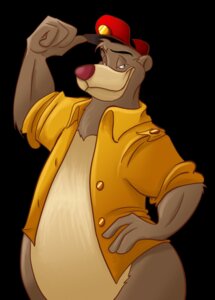 Rating: Safe Score: 0 Tags: american_black_bear anthro baloo bear black_background black_bear bottomless clothed clothing disney e621 frothinglezard fur grey_body grey_fur hand_on_hip hat headgear headwear hi_res looking_at_viewer male mammal open_clothing open_shirt open_topwear overweight overweight_anthro overweight_male shirt simple_background sloth_bear smile solo talespin the_jungle_book toony topwear ursine User: bunchy7s