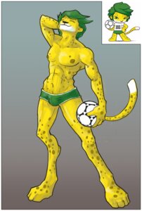 Rating: Questionable Score: 0 Tags: 2010 anthro ball biped bulge clothed clothing e621 eyes_closed felid fifa green_eyes green_hair hair holding_ball holding_object leopard male mammal mascot muscular muscular_anthro muscular_male nipples pantherine pose short_hair soccer soccer_ball solo source_request south_africa sport standing tail topless underwear unknown_artist world_cup zakumi User: bunchy7s