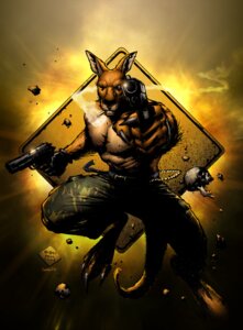 Rating: Questionable Score: 0 Tags: 2008 abs action_pose anthro belt biceps bone bottomwear brown_body brown_fur cigarette claws clothed clothing crouching e621 fur gloves gun handgun handwear kangaroo killeroo looking_at_viewer macropod male mammal marsupial military muscular muscular_anthro muscular_male nails pants pecs pistol pose ranged_weapon rufus_(killeroo) scar seane skull smoke smoking soldier solo tail toe_claws topless warrior weapon User: bunchy7s