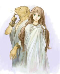 Rating: Safe Score: 0 Tags: afd-yred anthro bracelet clothing duo e621 felid female green_eyes hair human jewelry lion long_hair mammal pantherine simple_background standing toga white_background User: bunchy7s
