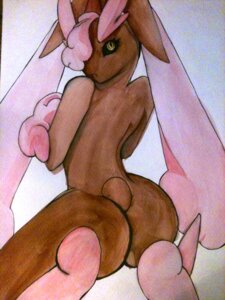 Rating: Questionable Score: 0 Tags: 3:4 anthro big_butt black_sclera brown_body brown_fur butt e621 female fur generation_4_pokemon kanji-and-ookami lagomorph looking_at_viewer looking_back lopunny mammal nintendo pink_body pink_fur pokemon pokemon_(species) shiny_pokemon simple_background solo xenochelle yellow_eyes User: bunchy7s