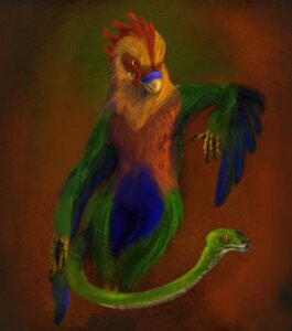 Rating: Safe Score: 0 Tags: anthro avian avian_caruncle bird chicken cockatrice comb_(anatomy) dewlap_(anatomy) digital_media_(artwork) digital_painting_(artwork) duo e621 european_mythology feathers galliform head_crest male mythological_avian mythological_creature mythological_scalie mythology painting_(artwork) phasianid reptile scalie simple_background snake solo_focus treefyleaves wattle User: bunchy7s