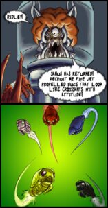 Rating: Safe Score: 0 Tags: alien arthropod comic dialogue e621 english_text female glowing glowing_eyes group insect male membrane_(anatomy) membranous_wings metroid mother_brain nintendo open_mouth orange_eyes parody power_rangers queblock reptile ridley ripper_(metroid) scalie space_dragon_(metroid) text that_one_bug_that_looks_like_a_croissant_that_you_can_freeze_and_use_as_a_platform wings xenogon User: bunchy7s