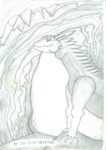 Rating: Safe Score: 0 Tags: ambiguous_gender cave claws dav_the_fox dragon e621 feral graphite_(artwork) half-length_portrait hi_res male monochrome mythological_creature mythological_scalie mythology portrait pose quadruped scalie side_view solo traditional_media_(artwork) User: bunchy7s