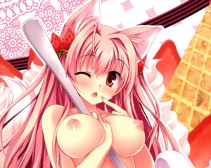 Rating: Explicit Score: 0 Tags: animal_ear blush breasts female food large_breasts nipples pink_hair rule34 tail wink User: bunchy7s