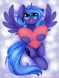 Rating: Safe Score: 0 Tags: 2013 3:4 blue_body blue_eyes blue_feathers blue_hair blush cutie_mark e621 equid equine feathered_wings feathers female feral friendship_is_magic hair hasbro heart_symbol hi_res horn lying mammal my_little_pony mythological_creature mythological_equine mythology night_creep pillow princess_luna_(mlp) solo tail winged_unicorn wings young young_feral User: bunchy7s